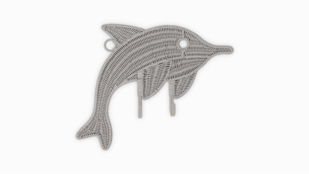 Rotan - Wanddecoratie - Haken - Dolfijn - Decoratie - Babykamer - Kinderkamer - Kado - Kapstok