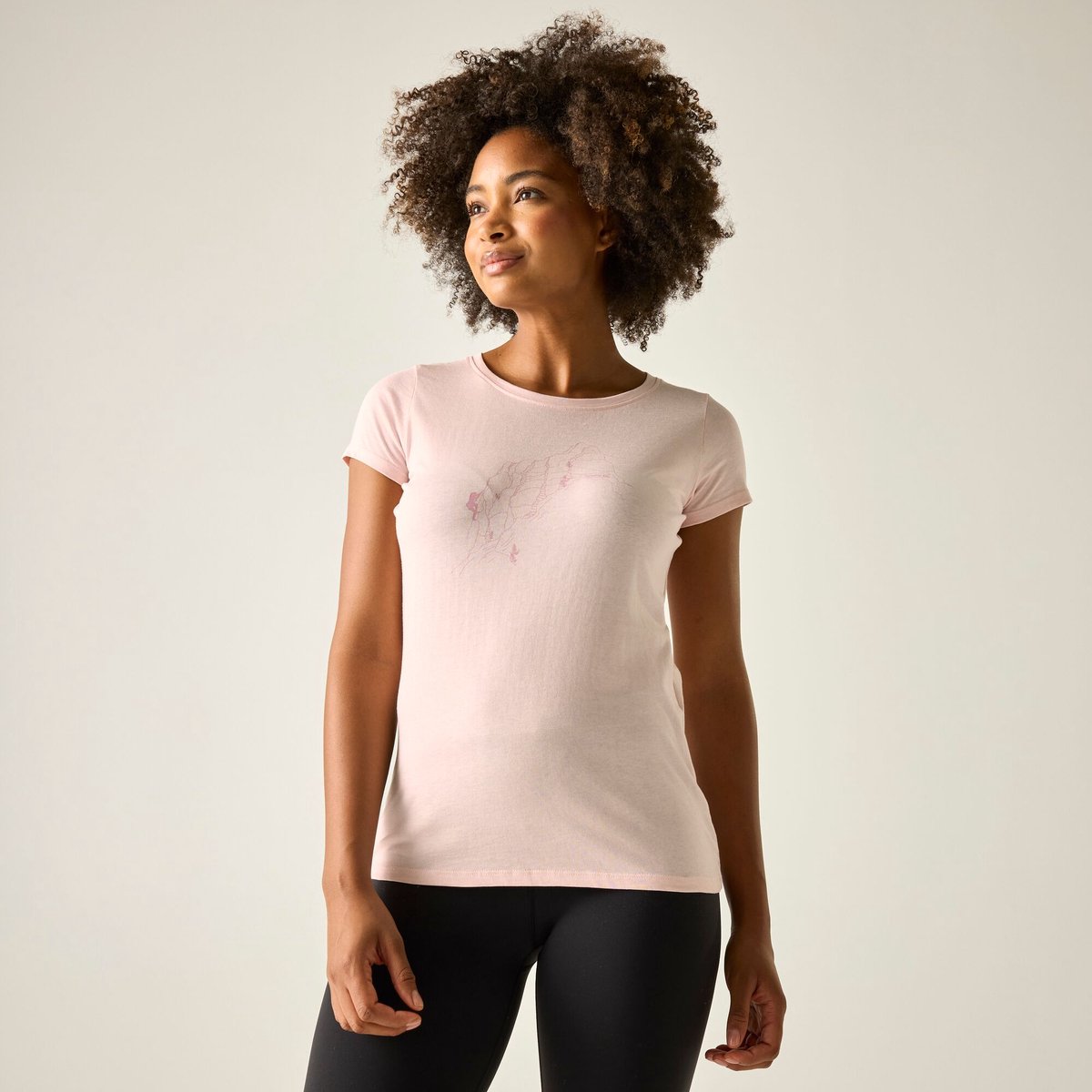 Dames T-shirt met korte mouwen en grafische print Roze