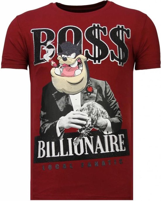 Local Fanatic Billionaire Boss - T-shirt strass - Bordeaux Billionaire Boss - T-shirt strass - T-shirt homme Bordeaux Taille XL