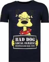 Bad Dog - Rhinestone T-shirt - Navy