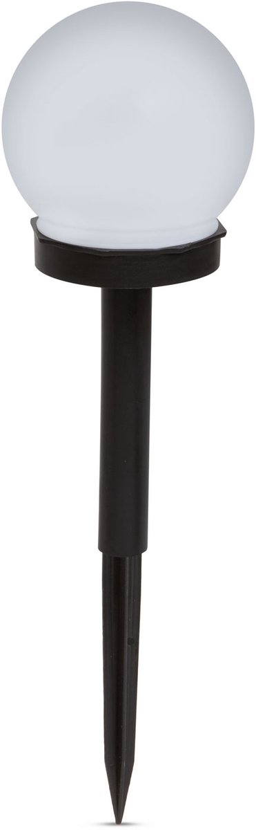 Solar LED Tuinlamp Met Grondspies – Bolvormig – Ø10 Cm – Koel Wit – Op Zonne-Energie – Automatisch Aan Bij Schemer – Voor Tuinpad, Border En Buitenverlichting [11711]