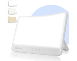 KHYR® - NIEUW - SADS19 - Natuurlijk Daglichtlamp - 10.000 Lux - Extra Breed Lichtoppervlak & Frameloos Ontwerp - Daglichtlamp Hobby - UV-vrij Lichttherapie Lamp met Timer, 5 Helderheidsniveaus & 3000 - 6500K