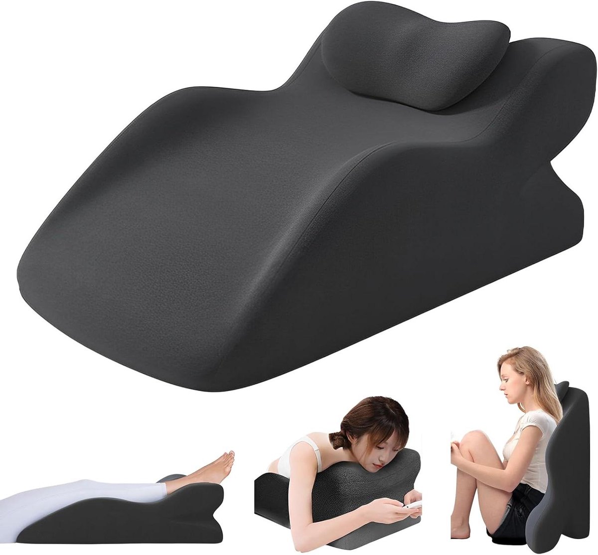 Leeskussen voor bed en bank - multifunctioneel wigkussen voor rug, voor ontspannen lezen en televisie kijken