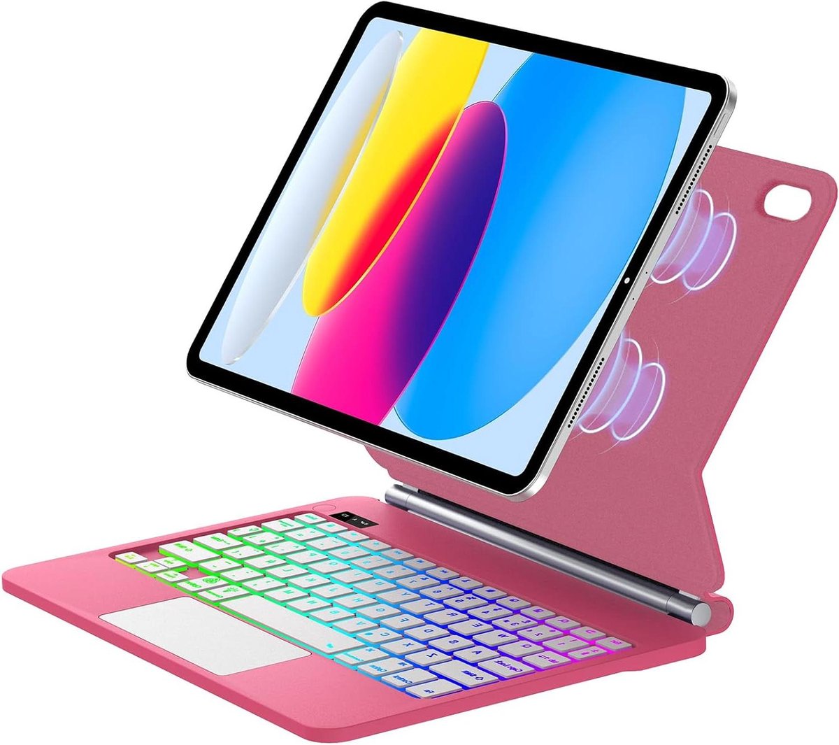 Toetsenbord voor iPad 10.9 inch - Rood - Magnetisch zwevend design - Multi-touch trackpad