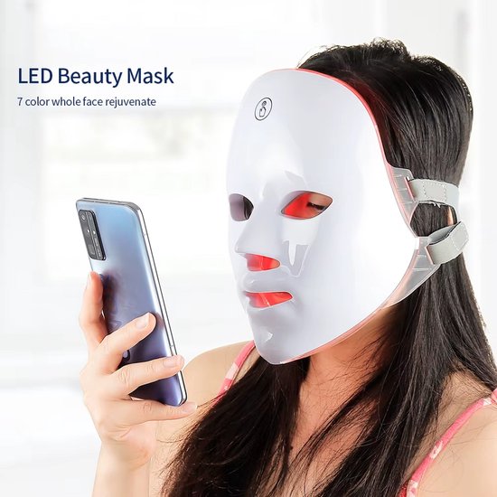 Satin Touch®led masker lichttherapie - 7 Verschillende lichttherapieën - Huidverjongingsapparaat gezicht - Infrarood therapie - Led face mask