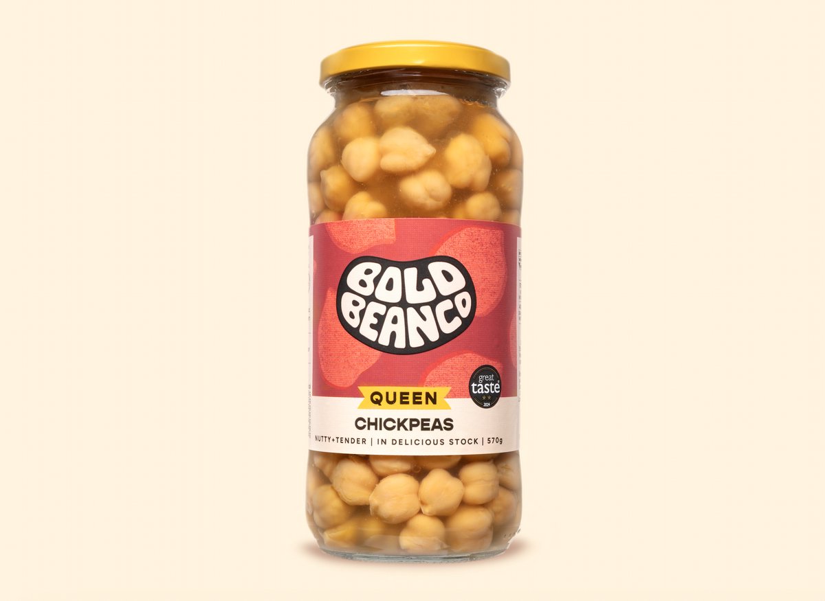 Bold Bean Co - Queen Kikkererwten bonen - 6x 570 g - Grote kikkererwten - Rijk aan eiwit & vezels - Ready-to-eat - Vegan & glutenvrij