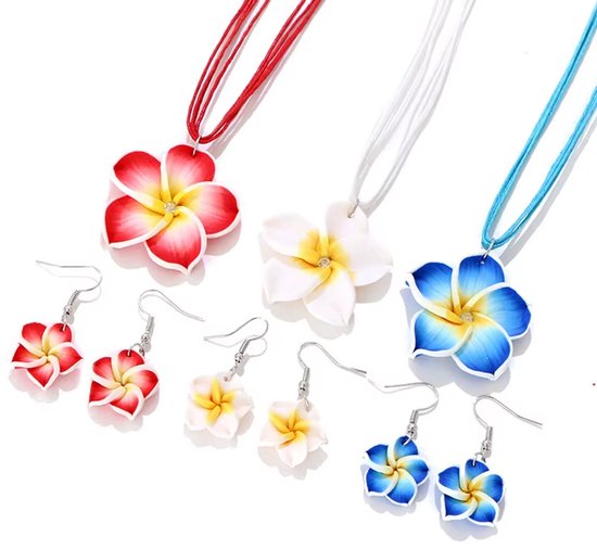 Bohemian Bloemen Sieradenset voor Dames - Boho Ketting en Oorbellen, Zomerse Bloemen Sieraden voor Strand en Feest - Blauw van Claire's — afbeelding 2