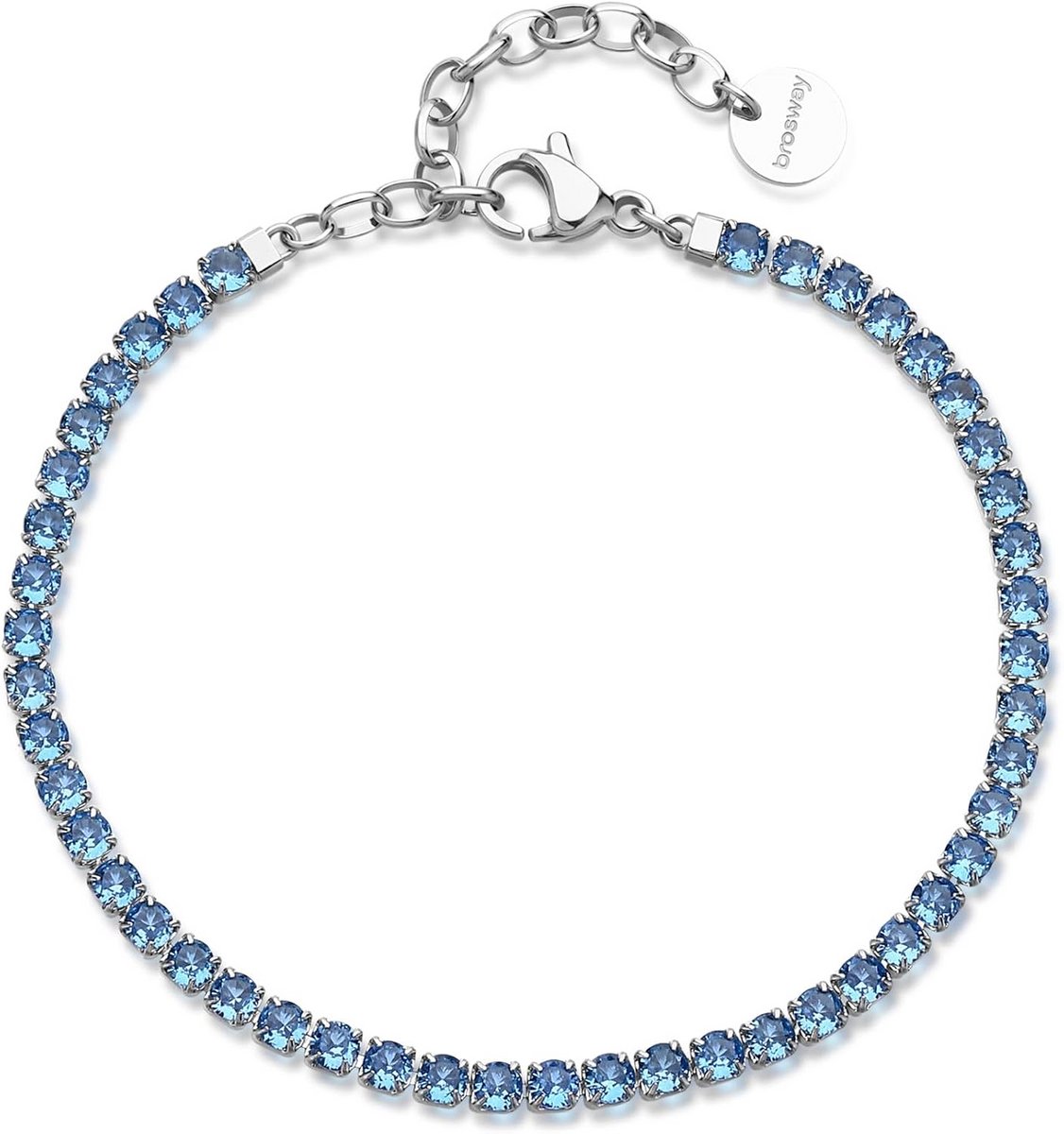 Damesarmband RVS Zilver Verstelbaar Lengte 22 cm