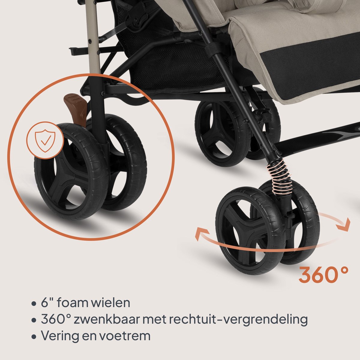 Lionelo Irma - Buggy - Wandelwagen- Lichte 7kg - tot 15 kg - Geveerde wielen - 360° - tot 5 jaar - Opbergmand - Verstelbare handgreep - Snel inklapsysteem - Compact formaat – foto 7