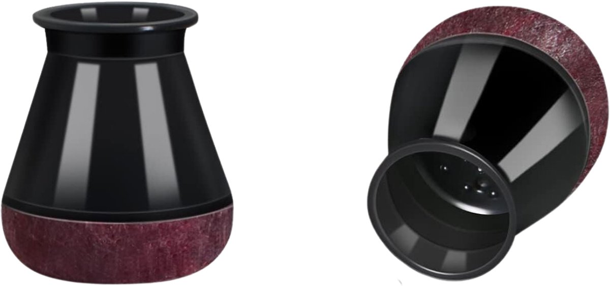FLOOQ stoelpootdop met vilt - rond - 14 tot 20 mm - zwart - 8 stuks