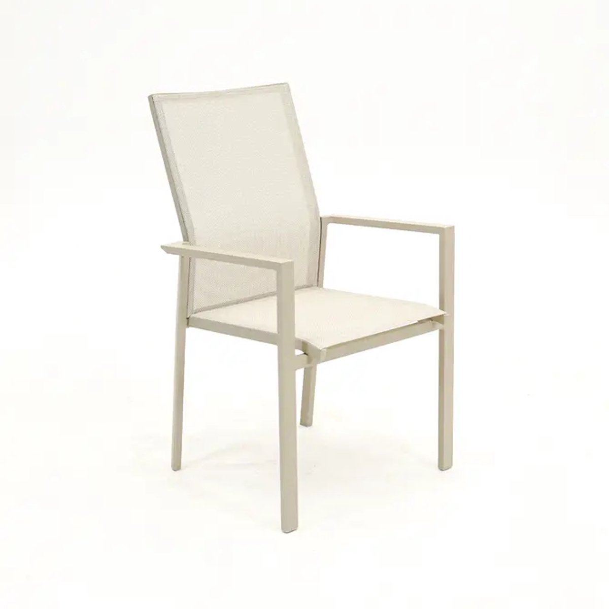 Stapelstoel Delia creme Hoge rug