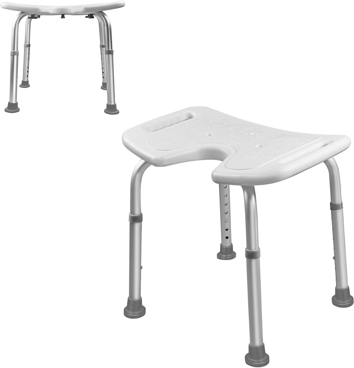 Douchekruk Badkruk 37‑51 Cm In Hoogte Verstelbaar Douchekruk Antislip Douchehulp Aluminium Douchestoel Badstoel Draagbare Badkuipstoel Badstoel Voor Senioren Gehandicapten Zwangere Vrouwen NAIZY