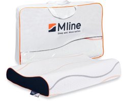 M line Wave Pillow – ergonomisch hoofdkussen – neksteun met golfvorm – optimale uitlijning – voor rug- en zijslapers – 13 cm hoog
