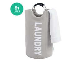 Wonair Wasmand – Waszak - Opvouwbaar – 81L – Lichtgrijs