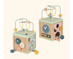 Islamitische houten activiteitenkubus baby/peuter - motorisch speelgoed - educatief peuterspeelgoed - pastelkleuren - Deen - Ramadan - Eid