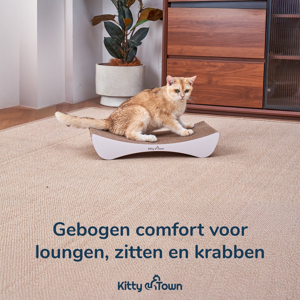 Kitty Town Duo Krabkarton Sofa wit – Krabpaal / Krabmeubel voor Katten