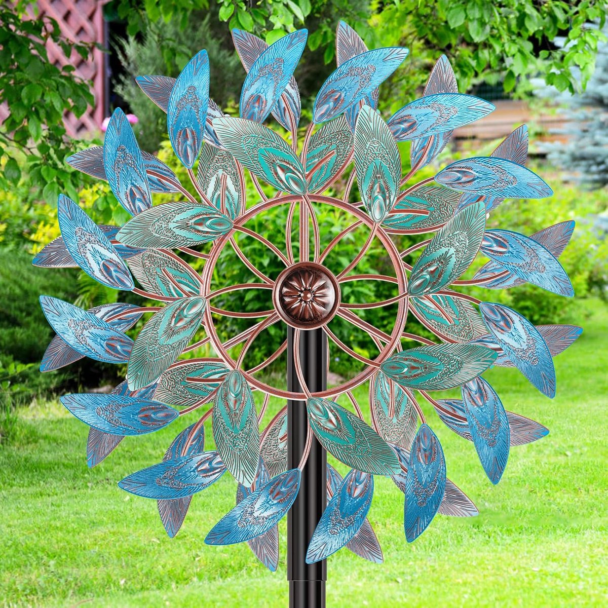 Metalen Windspinner Tuin Decoratie Waterdicht Kinetisch Buiten Sculptuur