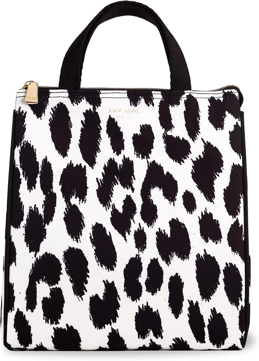 Grote Lunchtas voor Dames met Thermische Voering en Opbergvak - Modern Luipaardprint