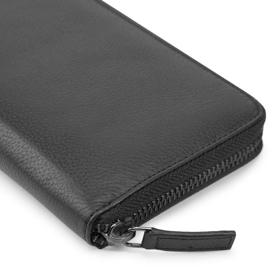 Portefeuille en cuir noir avec blocage RFID Lauri