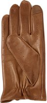 Gants de conduite en cuir de mouton couleur marron clair pour écrans tactiles