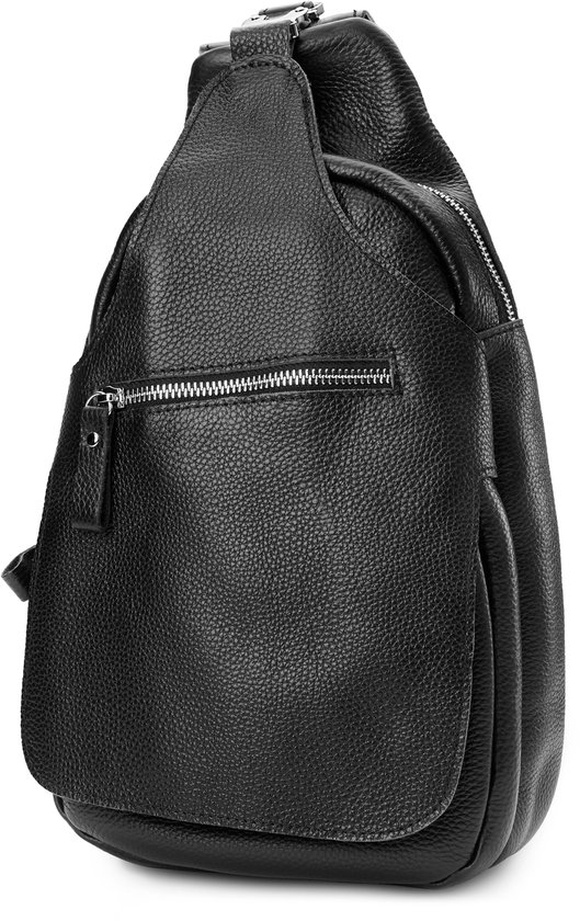 Sac à bandoulière en cuir noir à une seule sangle