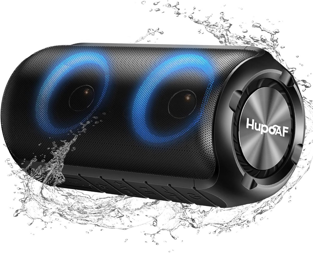 Draagbare Bluetooth Speaker met Diepe Bas en IPX7 Waterdicht, Feestverlichting