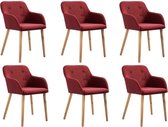 Elegante Eetkamerstoelen Rood set van 6 STUKS Stof / Eetkamer stoelen / Extra stoelen voor huiskamer / Dineerstoelen / Tafelstoelen / Barstoelen / Huiskamer stoelen