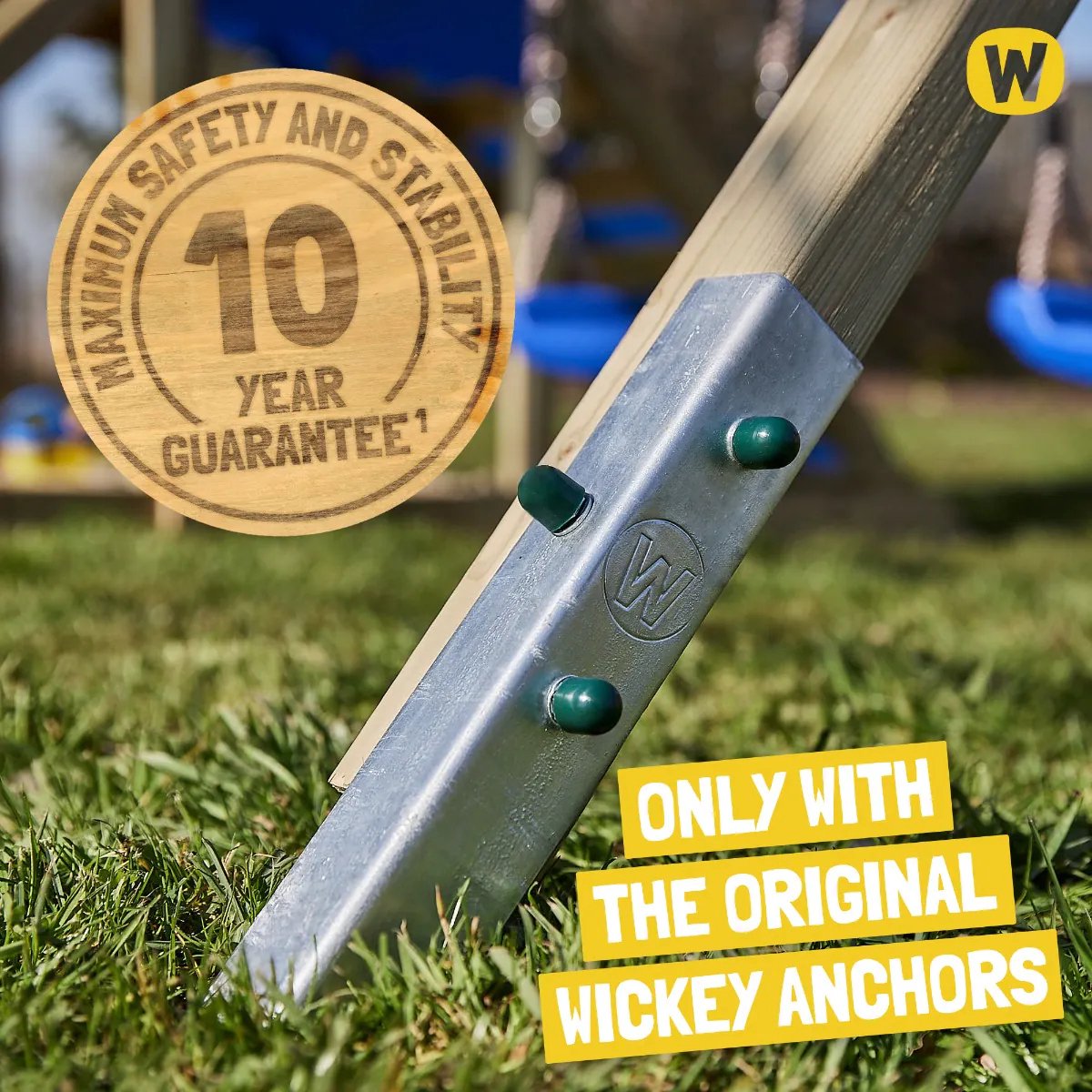 WICKEY speeltoestel klimtoestel Smart Cave met schommel & rode glijbaan, outdoor klimtoren voor kinderen met zandbak, ladder & speelaccessoires voor de tuin — afbeelding 3