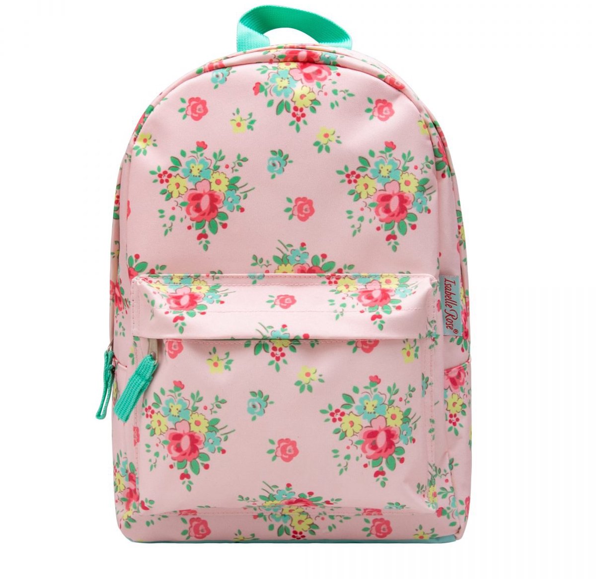 Isabelle rose meisjesrugzak met bloemen - Roze kinderrugzak - Rugtas