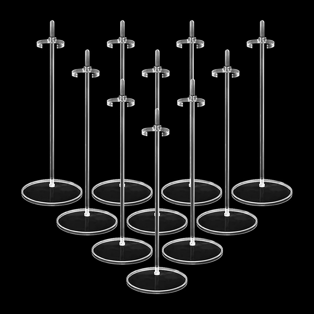 5 stuks verstelbare transparante poppenstandaards van acryl voor poppen tot 33 cm