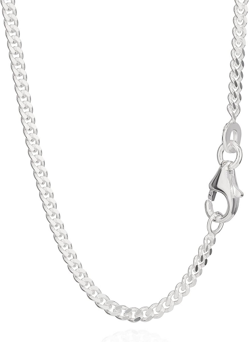 Echte 925 Zilveren Heren Dames Krulschakel Ketting Collier