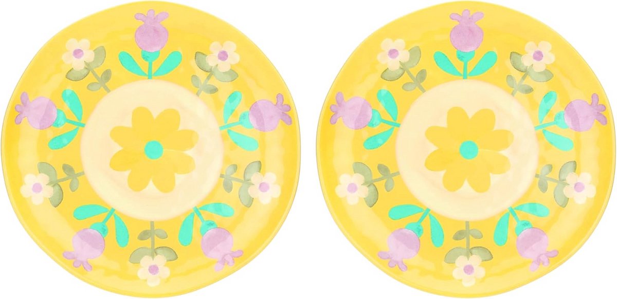 Set van 2 Melamine Borden Bloemmotief Lente