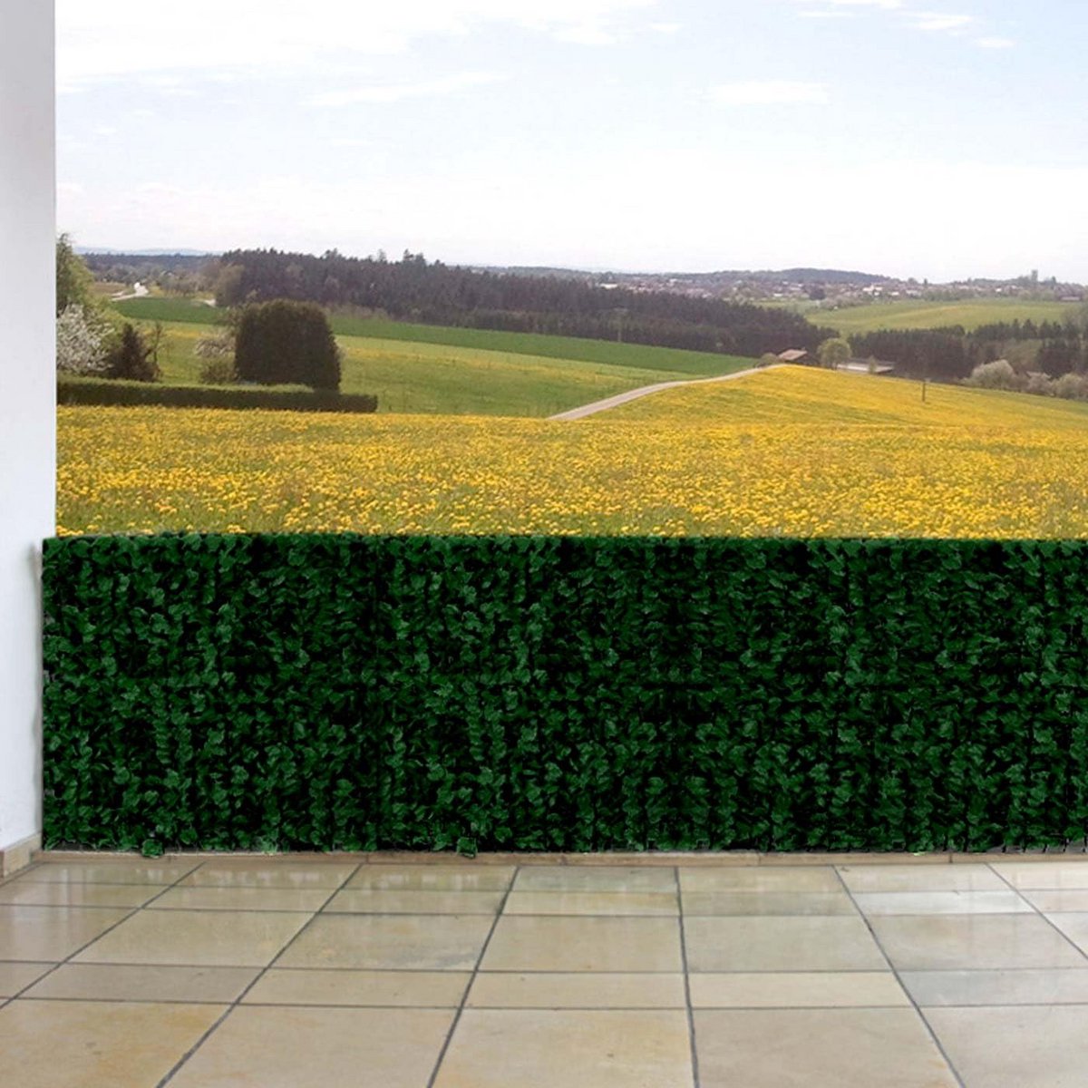 Balkonscherm met Bladeren 500x150 cm - Inkijk- en Windscherm voor Balkon en Terras