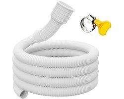 Waterdichte PVC-verlengslang voor airconditioning en wasmachine met flexibele koppelingen voor 15-25 mm aansluitingen (100 cm) Wit 5 m