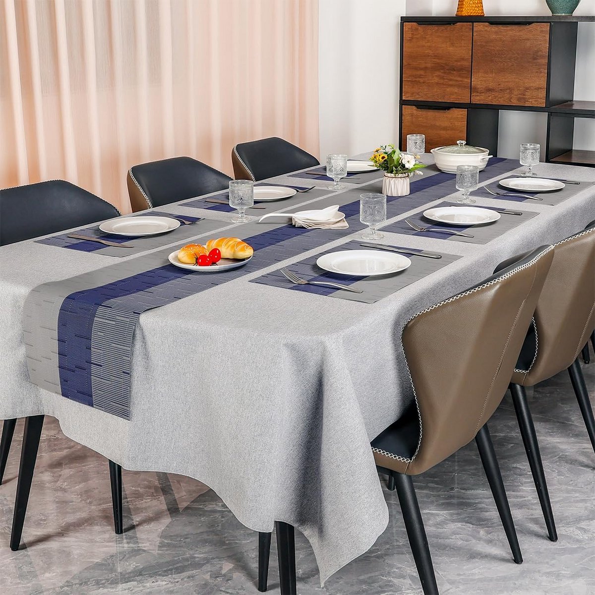 Wasbare PVC Tafelloper Antislip Waterdicht voor Feest en Decoratie