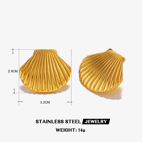 RVS Zeester & Schelp Oorbellen voor Dames - Zomerse Strand Oorbellen - Luxe Oorhangers van Roestvrij Staal - Verkleurvrij Sieraad van Allora — afbeelding 2
