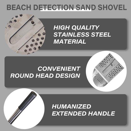 Sterke Metaaldetector Schep met Lange Steel voor Strand en Zand — afbeelding 5