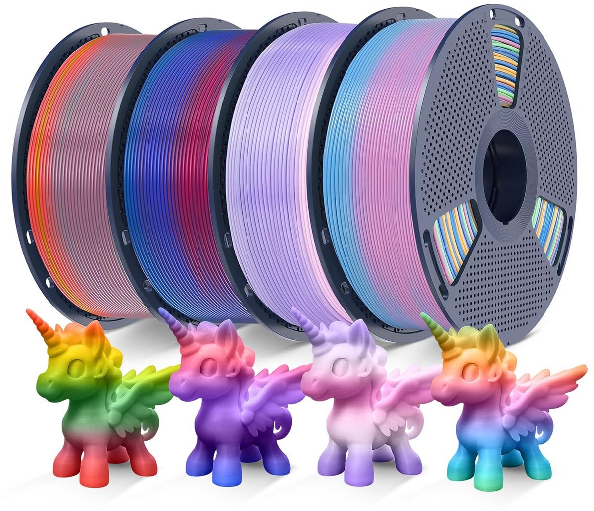 Regenboog PLA Filament Bundel 4KG Multicolor 1.75mm voor 3D-printer