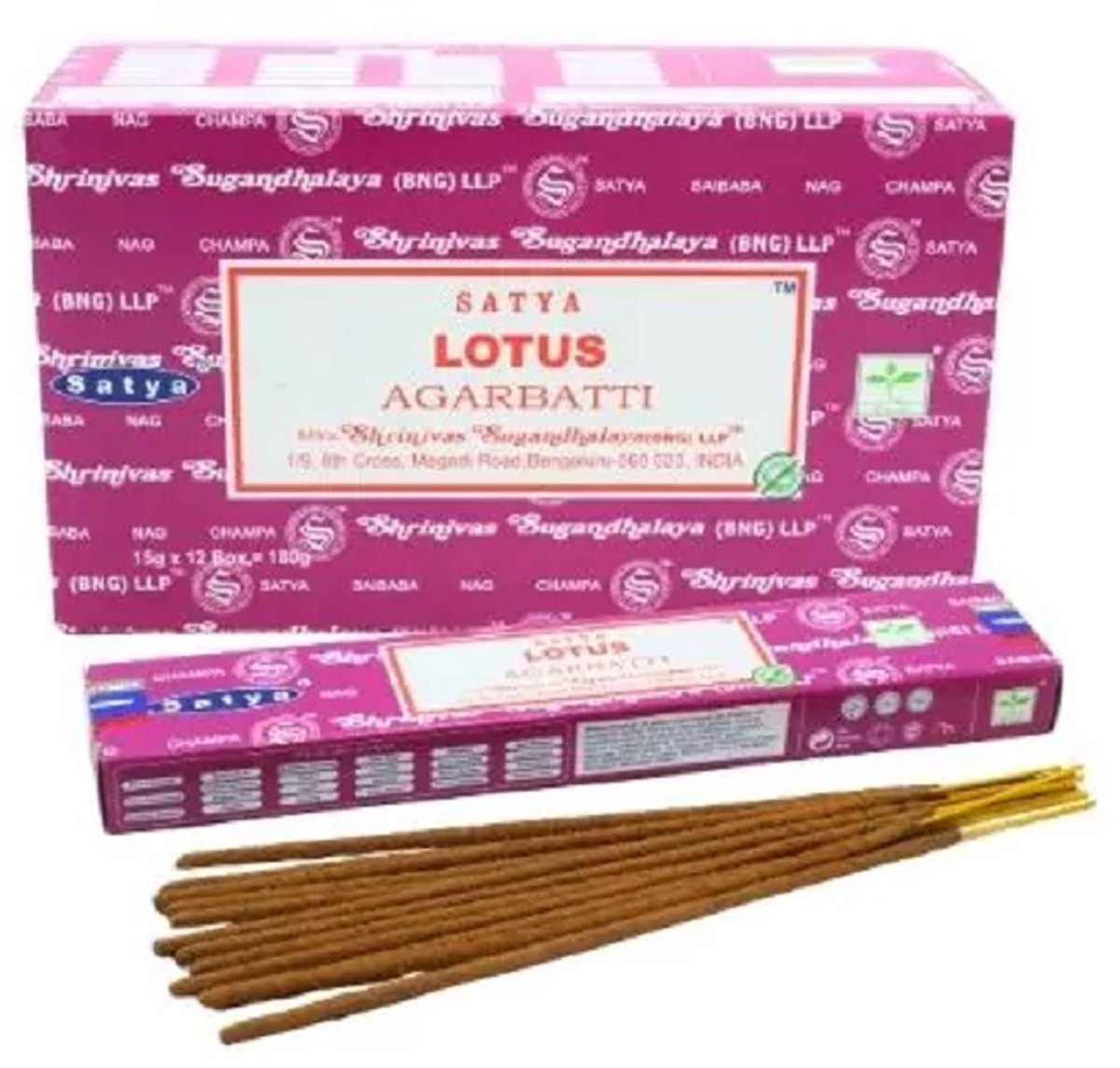 Satya Lotus wierookstokjes - 12 doosjes van 15 gram