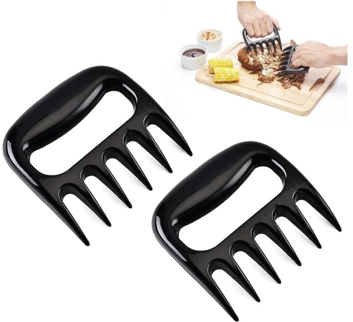 2 Stuks Vleesklauwen voor BBQ en Pulled Pork - Vleesversnipperaar en Hefhulp