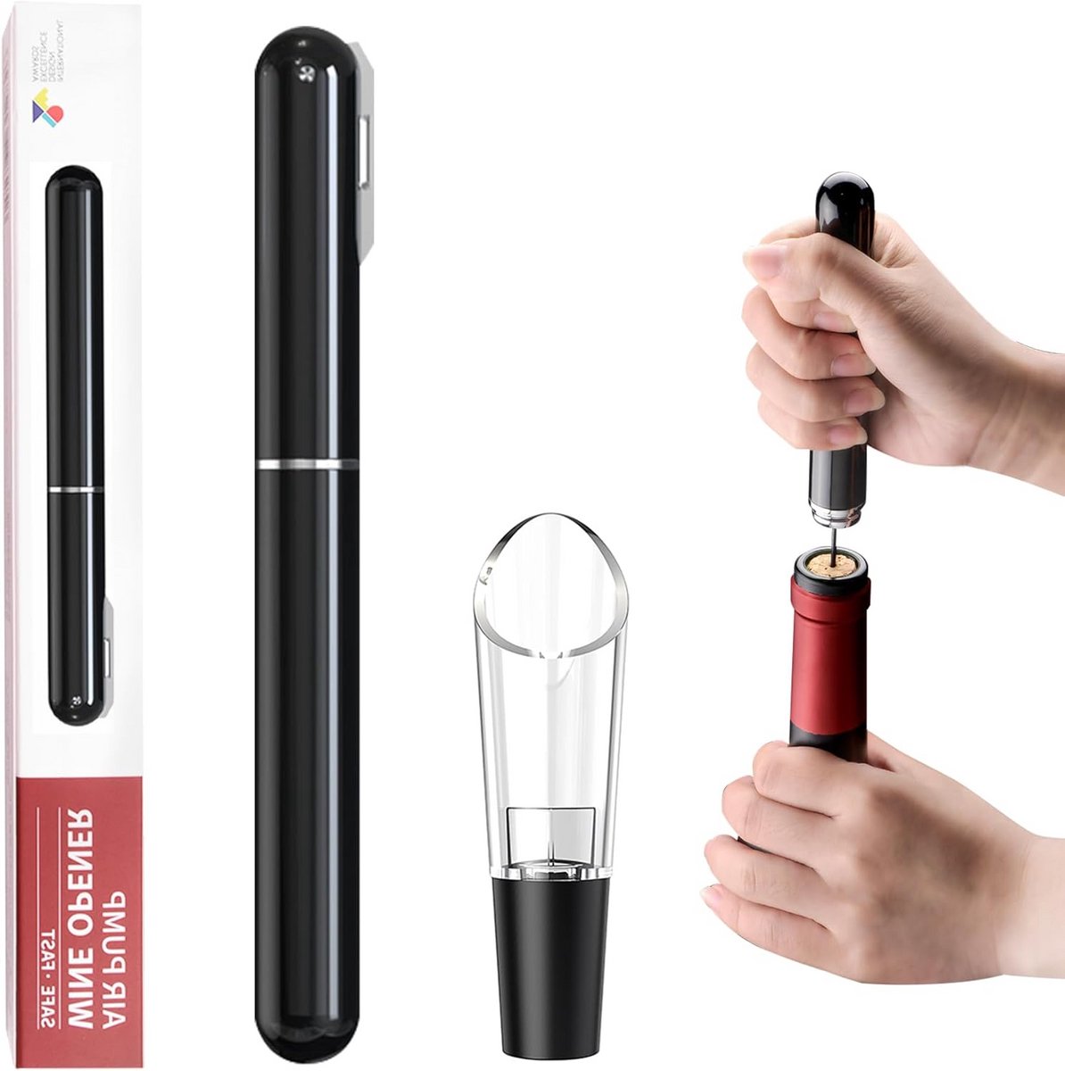 Luchtdruk Kurkentrekker Set met Wijnaccessoires