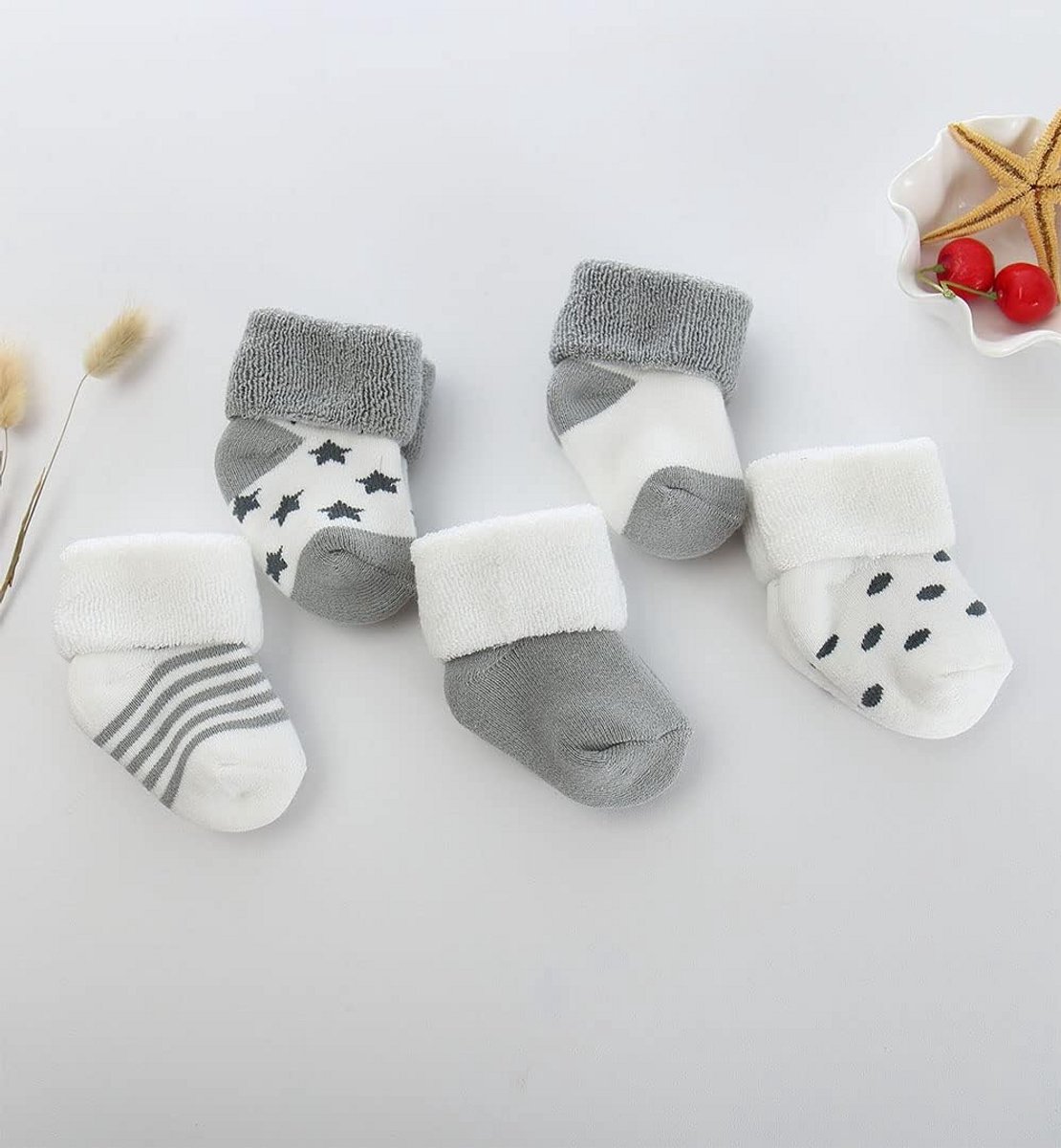 5 Paar Warme Baby Wintersokken Dik Katoen voor Jongens en Meisjes