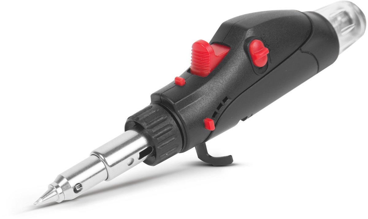 3-in-1 Multifunctionele Mini Gas Soldeerbout - Navulbaar - Inclusief Soldeerpunt, Hete Luchtkop en Beschermkap [28520B]