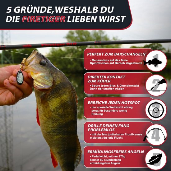 Spinhengel Set Compleet met Molen voor Roofvis (Snoek, Baars, Zander) - Diverse Lengtes en Werpgewichten van Merkloos — afbeelding 5