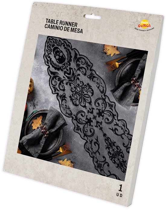 Fiestas Guirca - Chemin de Table Halloween Crânes (180 x 35cm)
