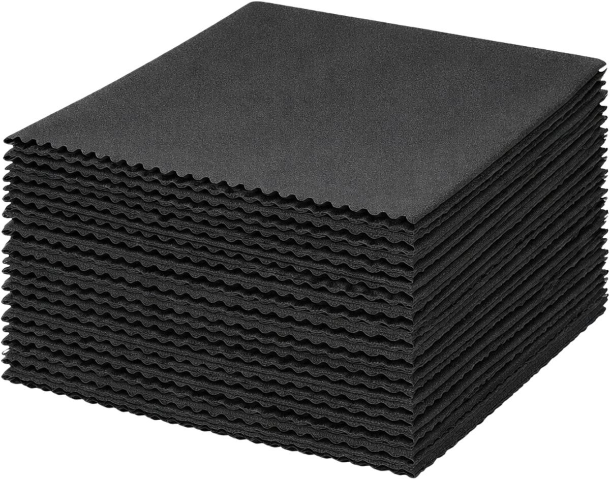 Brillendoekjes 50 Stuks - Microvezeldoekjes - Brilpoetsdoekjes - Zwart