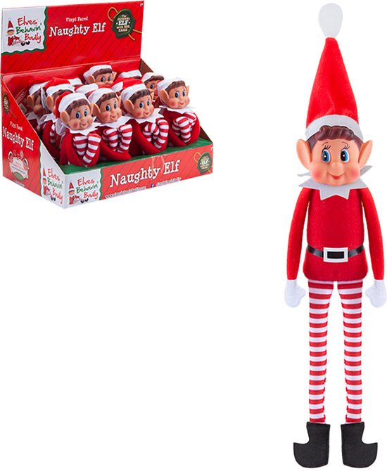 Kerstpop Elf | Staand | Groen | H.60cm | Kerstdecoratie