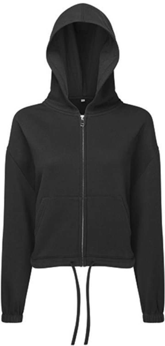 TriDri - Drawstring Dames Hoodie met Rits Recycled - Black maat S/M