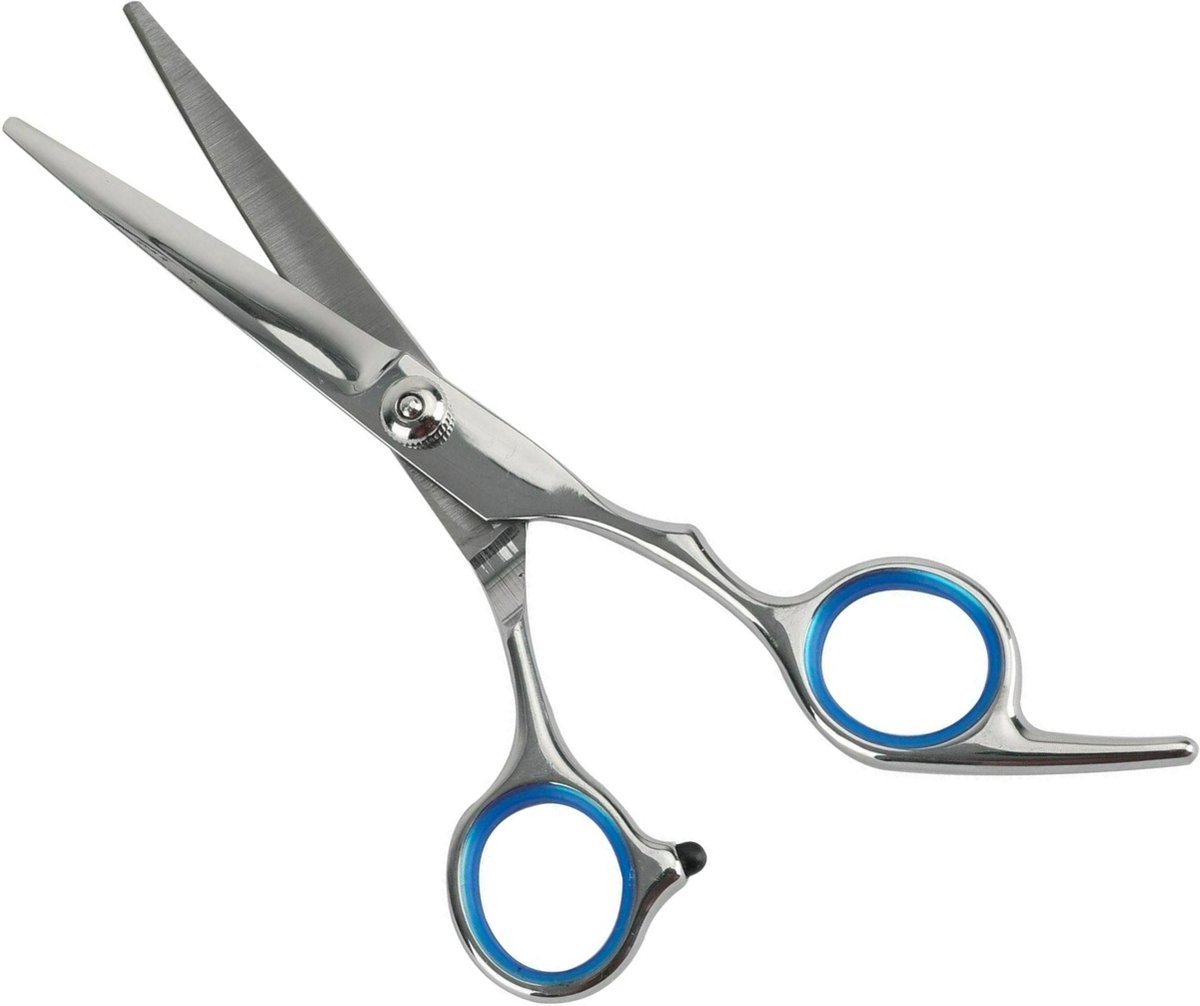 Okado Professionele Kappersschaar 17 cm – Vernikkeld RVS met Diamantgeslepen Bladen – Ergonomische Knipschaar voor Haar Knippen – Blauw
