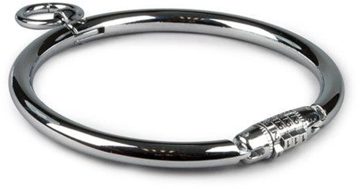 Black Label - Stalen Collar met Cijferslot - Zilver L